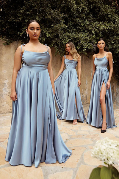 Maxi GoldLine Pure Satin Dress