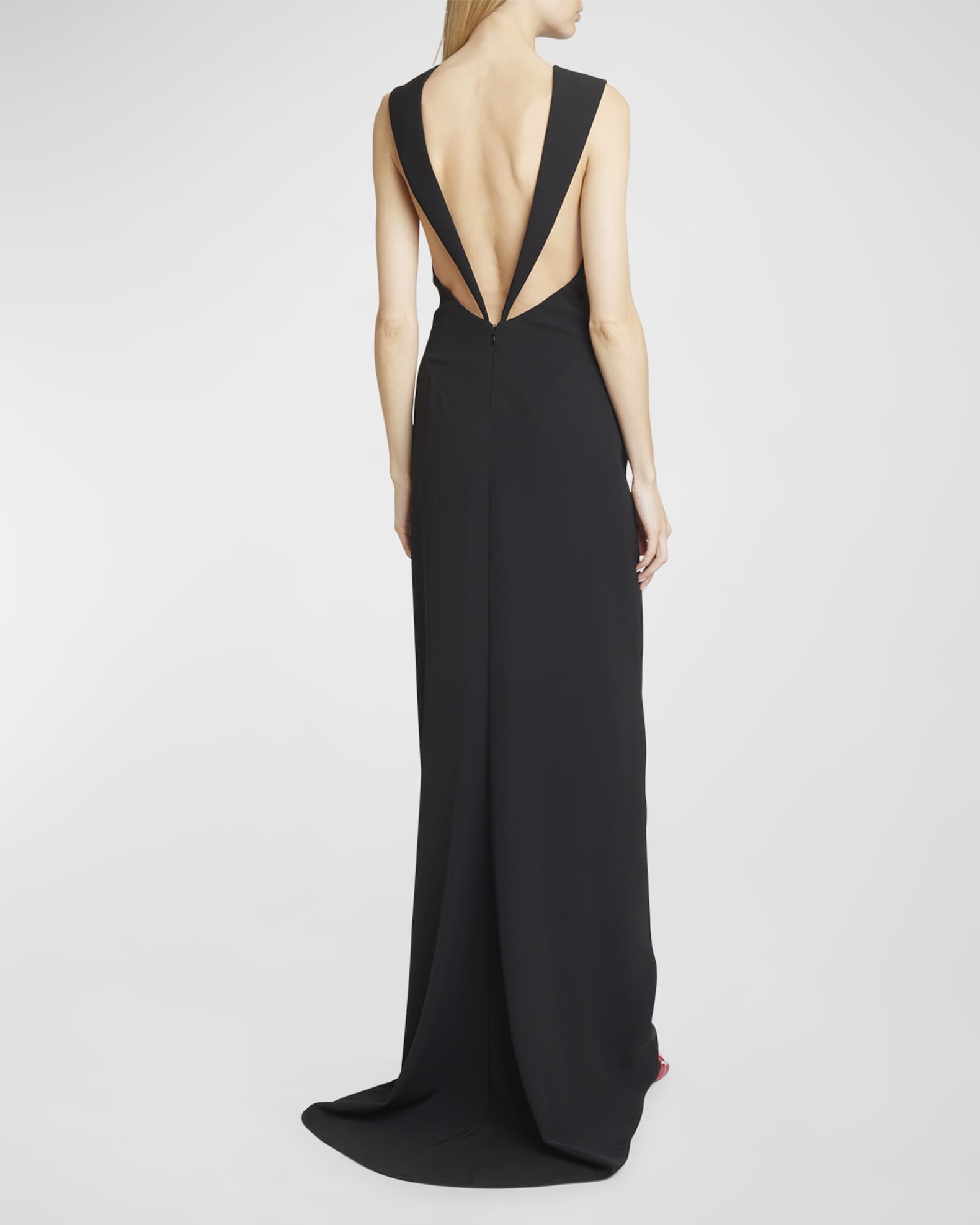 High-Neck Backless Column Gown For Women