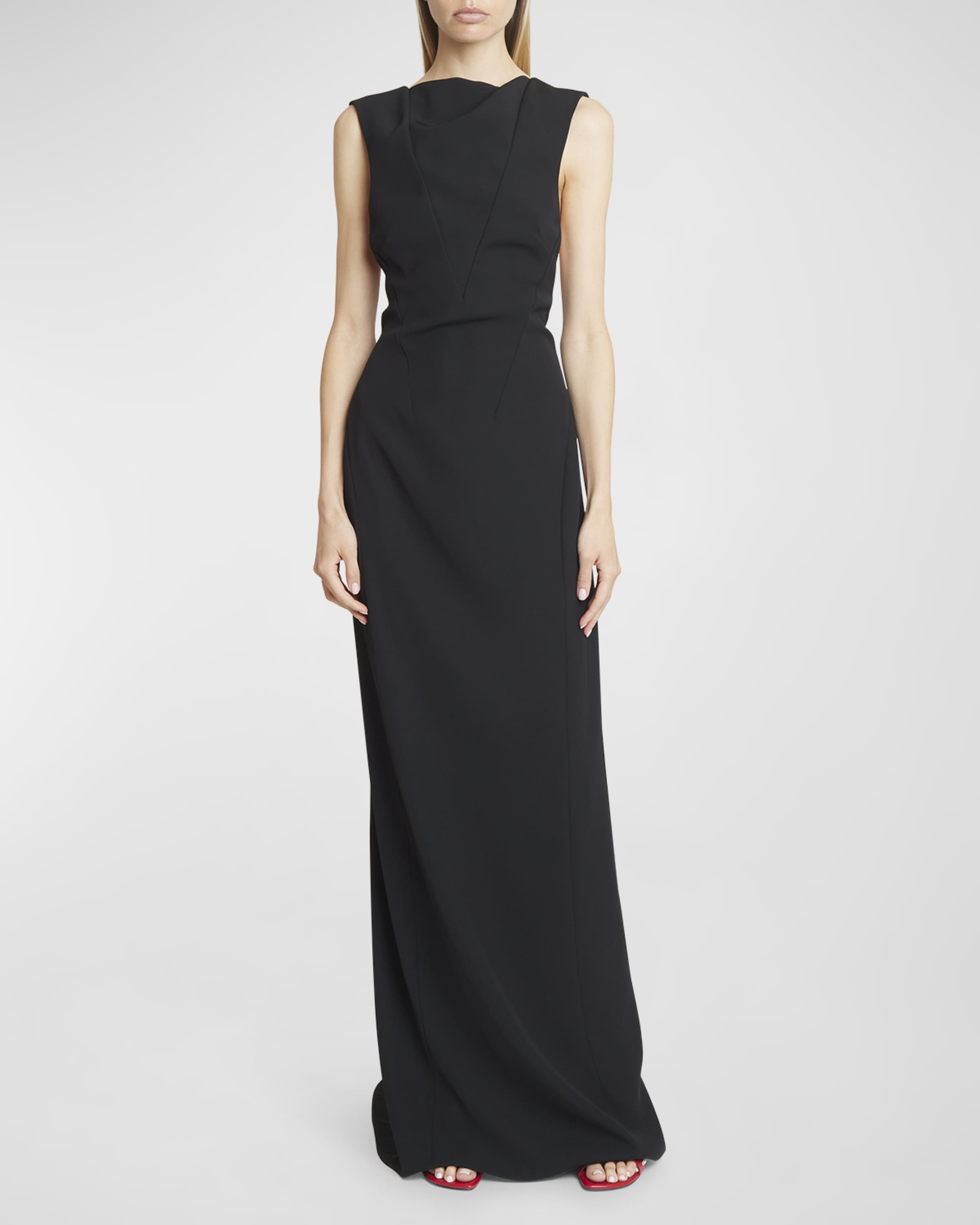 High-Neck Backless Column Gown For Women