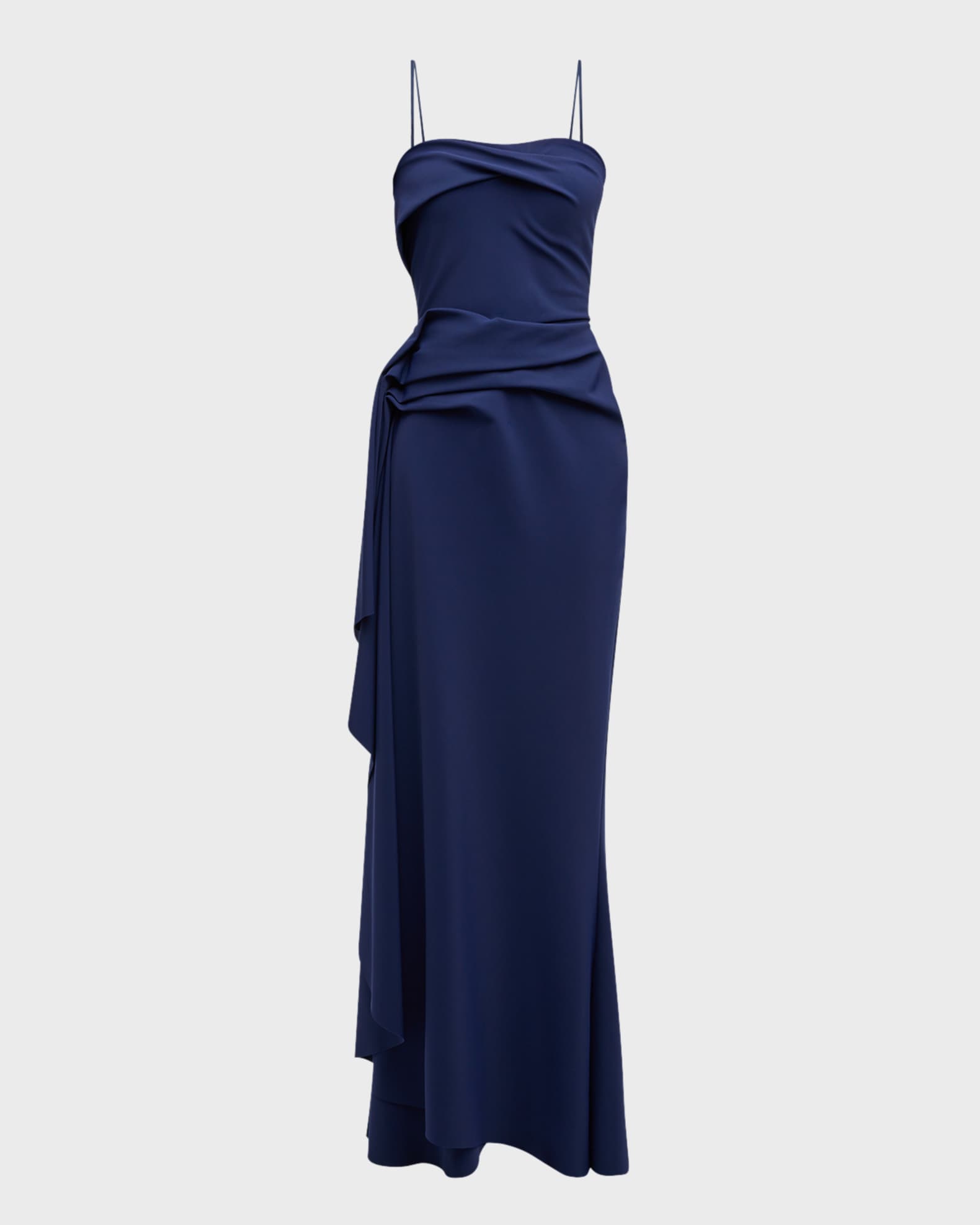Draped Strapless Bustier Column Gown For Women