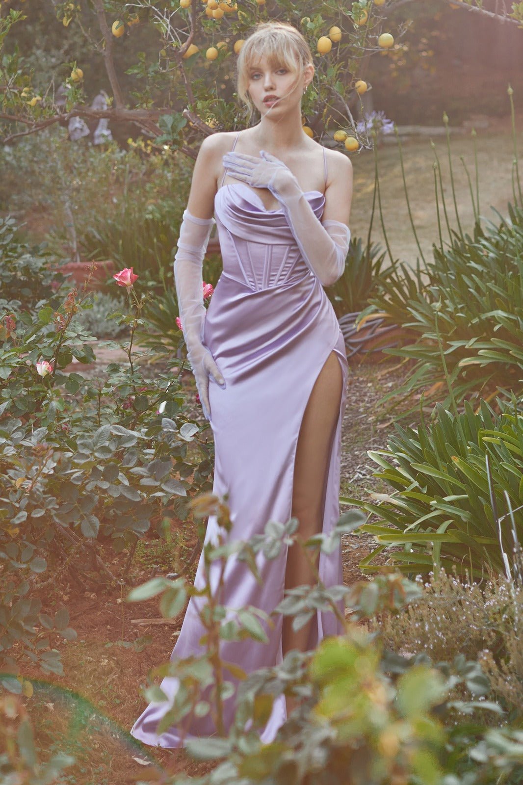 Satin Corset Cowl Dress