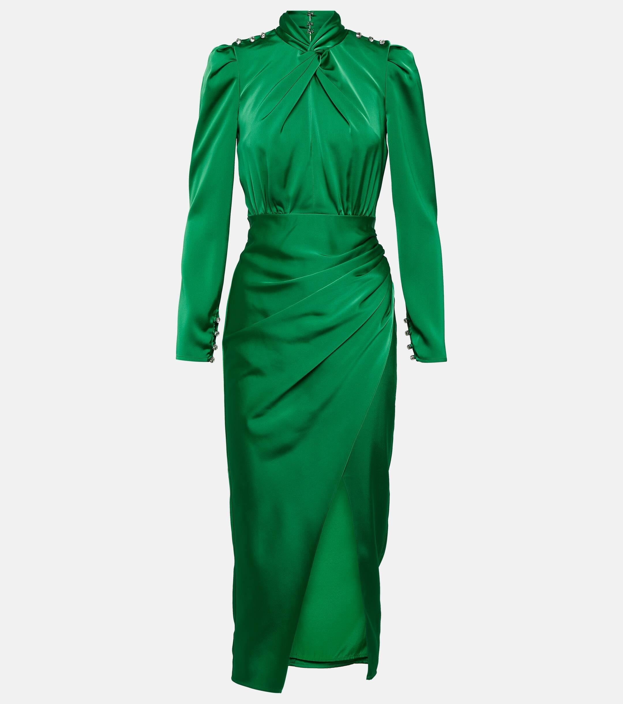 Pure Soul Green Satin Queen Dress For Women