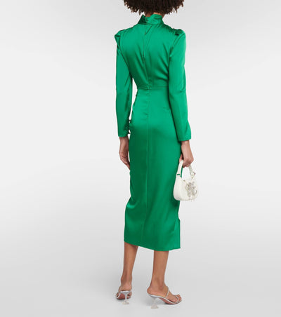 Pure Soul Green Satin Queen Dress For Women