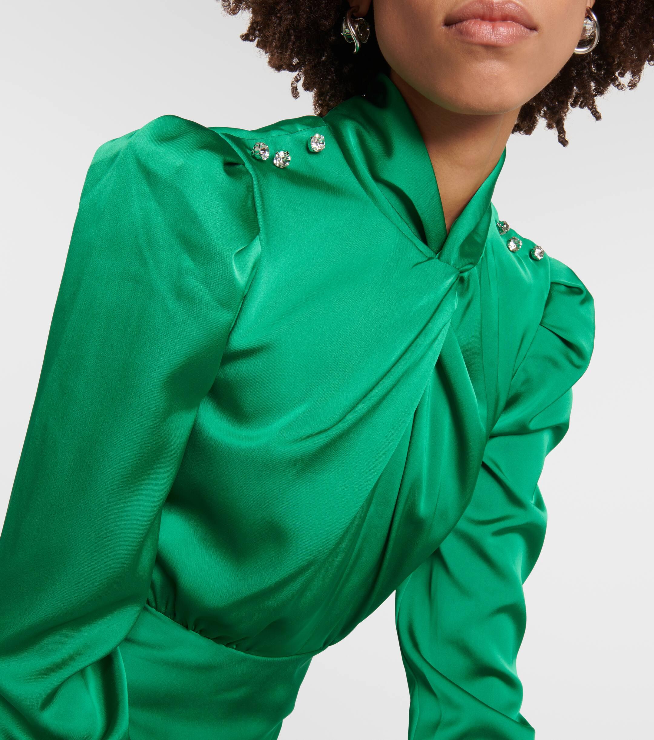 Pure Soul Green Satin Queen Dress For Women