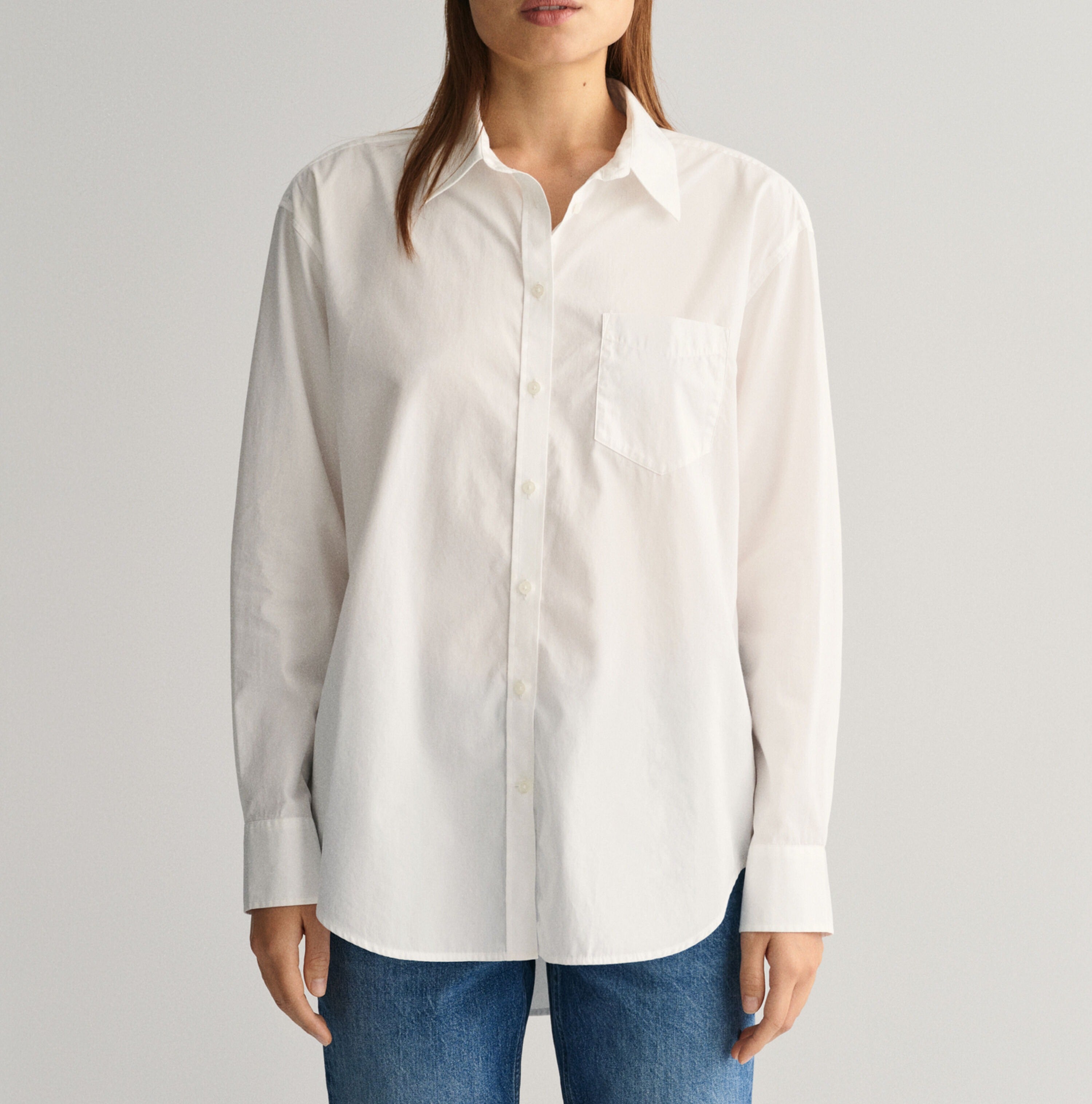 Relaxed Fit Poplin Shirt For Women