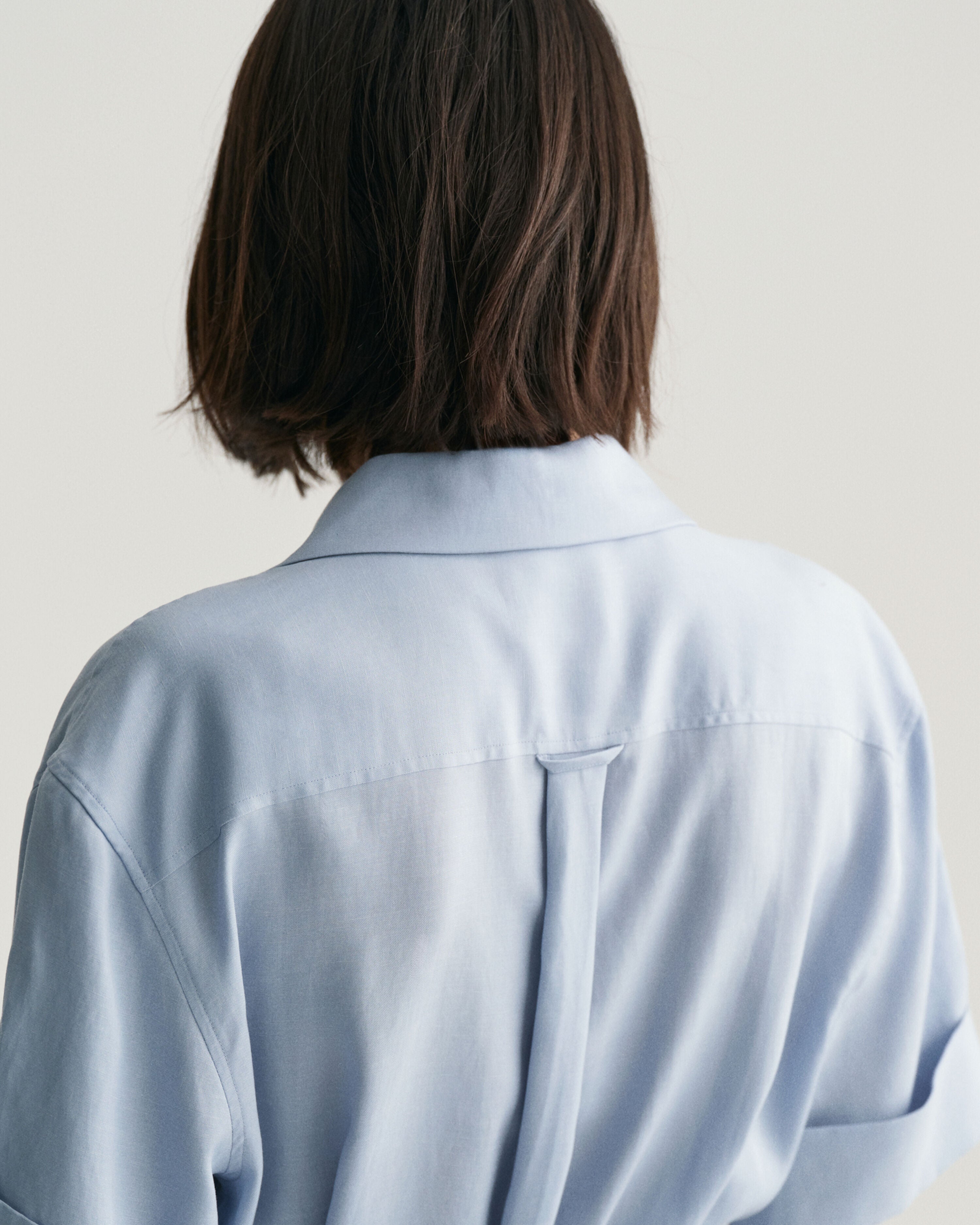 Pocket Short Sleeve Shirt Dress For Women