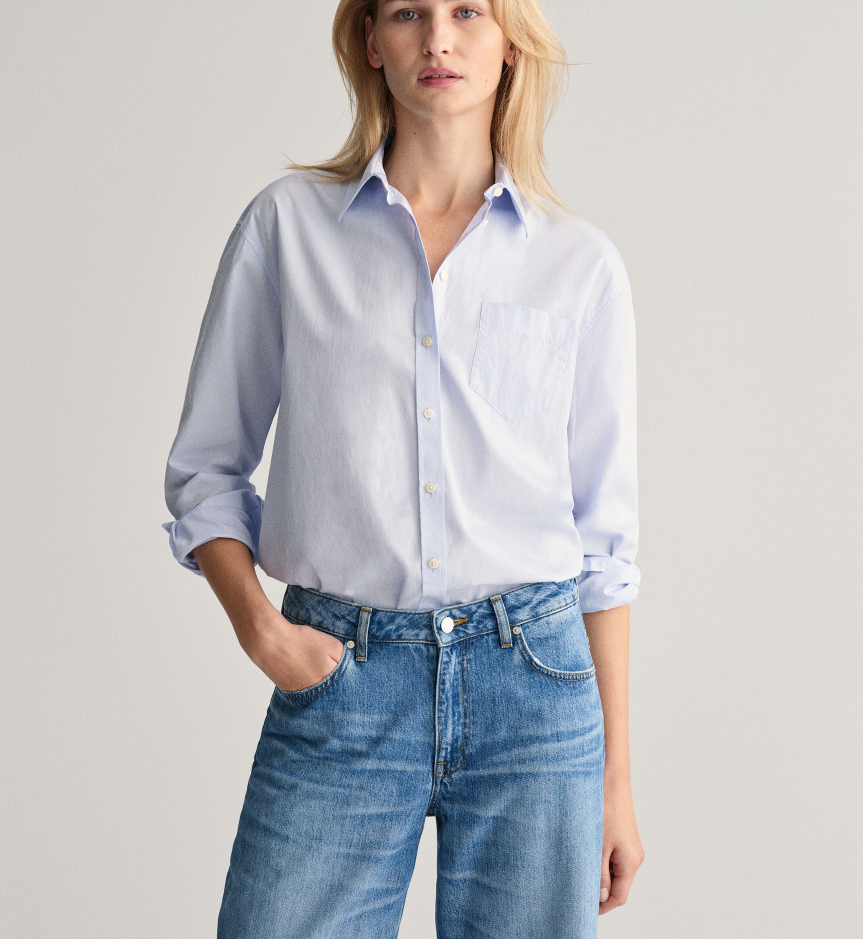 Relaxed Fit Poplin Shirt For Women