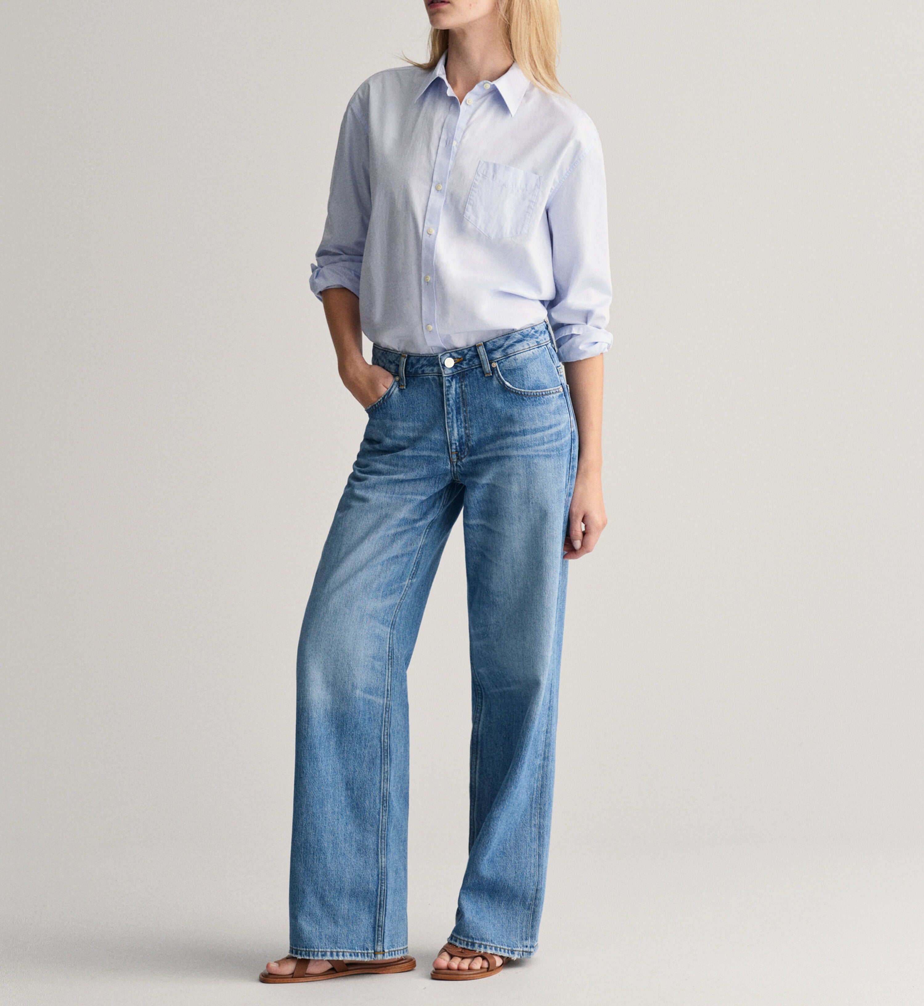 Relaxed Fit Poplin Shirt For Women